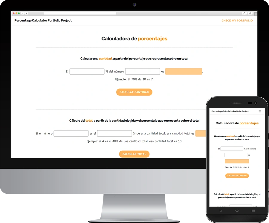 Percentage Calculator Portfolio Project