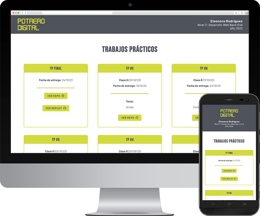 Potrero Digital Back-End Course with PHP Portfolio Project